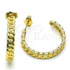 Argolla Mediana 02.210.0751.30 Oro Laminado, Diseño de Cubana, Pulido, Tono Dorado
