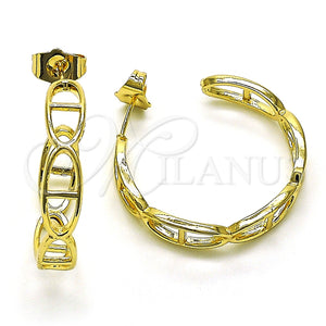 Argolla Mediana 02.210.0753.30 Oro Laminado, Diseño de Puff Mariner, Pulido, Tono Dorado