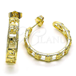 Argolla Mediana 02.210.0754.30 Oro Laminado, Diseño de Elefante, Pulido, Tono Dorado