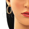 Argolla Mediana 02.210.0755.30 Oro Laminado, Diseño de Cubana, Pulido, Tono Dorado