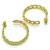 Argolla Mediana 02.210.0755.30 Oro Laminado, Diseño de Cubana, Pulido, Tono Dorado
