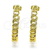 Argolla Mediana 02.210.0760.30 Oro Laminado, Diseño de Cubana, Pulido, Tono Dorado