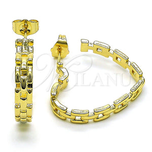 Argolla Mediana 02.210.0761.30 Oro Laminado, Diseño de Corazón, Pulido, Tono Dorado