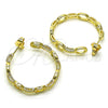 Argolla Mediana 02.210.0762.30 Oro Laminado, Diseño de Paperclip, Pulido, Tono Dorado