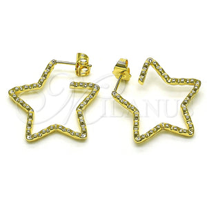 Argolla Mediana 02.210.0763.25 Oro Laminado, Diseño de Estrella, Pulido, Tono Dorado