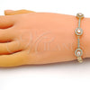 Pulsera Elegante 03.283.0255.1.07 Oro Laminado, con Blanca Zirconia Cubica and Blanca Micro Pave, Pulido, Tono Dorado (06 MM Thickness, 7 Inches Length)