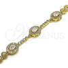 Pulsera Elegante 03.283.0255.1.07 Oro Laminado, con Blanca Zirconia Cubica and Blanca Micro Pave, Pulido, Tono Dorado (06 MM Thickness, 7 Inches Length)