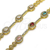Pulsera Elegante 03.283.0255.1.07 Oro Laminado, con Blanca Zirconia Cubica and Blanca Micro Pave, Pulido, Tono Dorado (06 MM Thickness, 7 Inches Length)