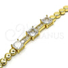 Pulsera Elegante 03.283.0256.1.07 Oro Laminado, con Blanca Zirconia Cubica, Pulido, Tono Dorado (05 MM Thickness, 7 Inches Length)