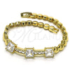 Pulsera Elegante 03.283.0256.1.07 Oro Laminado, con Blanca Zirconia Cubica, Pulido, Tono Dorado (05 MM Thickness, 7 Inches Length)