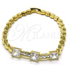 Pulsera Elegante 03.283.0256.1.07 Oro Laminado, con Blanca Zirconia Cubica, Pulido, Tono Dorado (05 MM Thickness, 7 Inches Length)