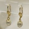 Arete Colgante 02.63.2753 Oro Laminado, Diseño de Bola, con Marfil Perla, Pulido, Tono Dorado