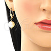 Arete Colgante 02.63.2755 Oro Laminado, Diseño de Bola, con Marfil Perla, Pulido, Tono Dorado