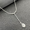 Gargantilla Elegante 04.401.0005.18 Plata Rodinada, Diseño de Snake y Bola, con Zirconia Cubica Blanca, Pulido, Tono Plateado (Grosor 02 MM, 18 Pulgadas de Largo)