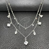 Gargantilla Elegante 04.401.0007.18 Plata Rodinada, Diseño de Bola y Rolo, con Zirconia Cubica Blanca, Pulido, Tono Plateado (Grosor 02 MM, 18 Pulgadas de Largo)