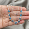 Gargantilla Elegante 04.401.0009.18 Plata Rodinada, Diseño de Ojo Griego y Snake, con Cristal Turquoise, Pulido, Tono Plateado (Grosor 02 MM, 18 Pulgadas de Largo)