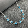 Gargantilla Elegante 04.401.0009.18 Plata Rodinada, Diseño de Ojo Griego y Snake, con Cristal Turquoise, Pulido, Tono Plateado (Grosor 02 MM, 18 Pulgadas de Largo)