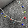Gargantilla Elegante 04.401.0011.18 Plata Rodinada, Diseño de Ojo Griego y Rolo, con Cristal Multicolor, Pulido, Tono Plateado (Grosor 02 MM, 18 Pulgadas de Largo)