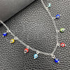 Gargantilla Elegante 04.401.0011.18 Plata Rodinada, Diseño de Ojo Griego y Rolo, con Cristal Multicolor, Pulido, Tono Plateado (Grosor 02 MM, 18 Pulgadas de Largo)