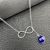 Gargantilla Elegante 04.401.0013.18 Plata Rodinada, Diseño de Ojo Griego y Rolo, con Cristal Blanca, Pulido, Tono Plateado (Grosor 02 MM, 18 Pulgadas de Largo)
