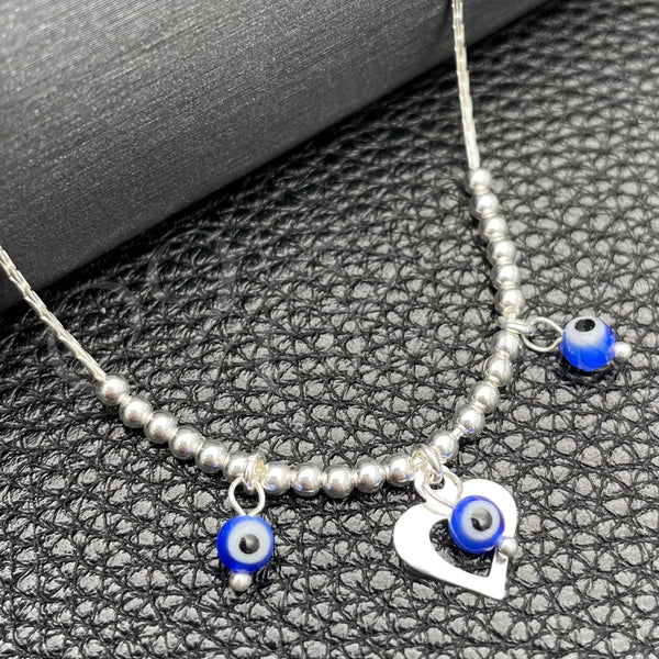 Gargantilla Elegante 04.402.0003.18 Plata Rodinada, Diseño de Snake y Bola, con Cristal Topacio Azul, Pulido, Tono Plateado (Grosor 06 MM, 18 Pulgadas de Largo)