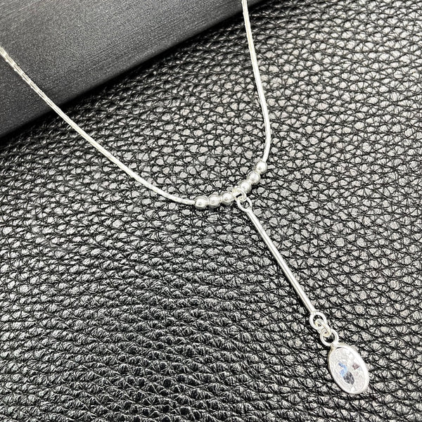 Gargantilla Elegante 04.402.0010.18 Plata Rodinada, Diseño de Snake y Bola, con Zirconia Cubica Blanca, Pulido, Tono Plateado (Grosor 08 MM, 18 Pulgadas de Largo)