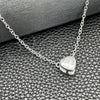 Gargantilla Elegante 04.401.0016.18 Plata Rodinada, Diseño de Corazón y Rolo, con Zirconia Cubica Blanca, Pulido, Tono Plateado (Grosor 08 MM, 18 Pulgadas de Largo)