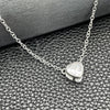 Gargantilla Elegante 04.401.0016.18 Plata Rodinada, Diseño de Corazón y Rolo, con Zirconia Cubica Blanca, Pulido, Tono Plateado (Grosor 08 MM, 18 Pulgadas de Largo)