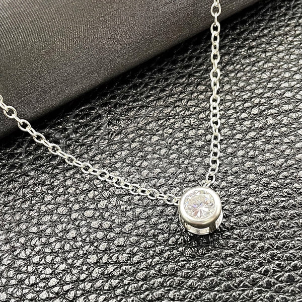 Gargantilla Elegante 04.401.0024.18 Plata Rodinada, Diseño de Rolo, con Zirconia Cubica Blanca, Pulido, Tono Plateado (Grosor 06 MM, 18 Pulgadas de Largo)