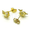 Arete Dormilona 02.210.0774 Oro Laminado, Diseño de Mariposa, con Aurore Boreale Zirconia Cubica, Pulido, Tono Dorado