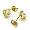 Arete Dormilona 02.210.0775 Oro Laminado, Diseño de Luna y Estrella, con Aurore Boreale and Blanca Zirconia Cubica, Pulido, Tono Dorado