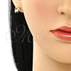 Arete Dormilona 02.210.0777 Oro Laminado, con Aurore Boreale Zirconia Cubica, Pulido, Tono Dorado