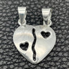 Dije Religioso 05.392.0018 Plata Rodinada, Diseño de Corazón, Pulido, Tono Plateado
