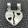 Dije Religioso 05.392.0018 Plata Rodinada, Diseño de Corazón, Pulido, Tono Plateado