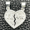 Dije Religioso 05.392.0019 Plata Rodinada, Diseño de Corazón, Pulido, Tono Plateado