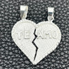 Dije Religioso 05.392.0020 Plata Rodinada, Diseño de Corazón, Pulido, Tono Plateado