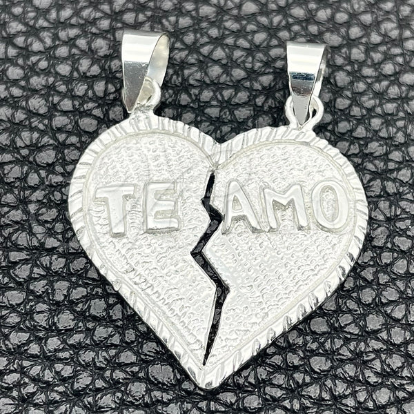 Dije Religioso 05.392.0020 Plata Rodinada, Diseño de Corazón, Pulido, Tono Plateado