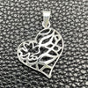 Dije Religioso 05.392.0022 Plata Rodinada, Diseño de Corazón, Pulido, Tono Plateado