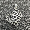 Dije Religioso 05.392.0022 Plata Rodinada, Diseño de Corazón, Pulido, Tono Plateado