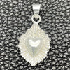 Dije Religioso 05.392.0023 Plata Rodinada, Diseño de Corazón, Pulido, Tono Plateado