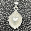 Dije Religioso 05.392.0023 Plata Rodinada, Diseño de Corazón, Pulido, Tono Plateado