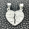 Dije Religioso 05.392.0026 Plata Rodinada, Diseño de Corazón, Pulido, Tono Plateado