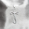 Dije Religioso 05.392.0037 Plata Rodinada, Diseño de Crucifijo, Pulido, Tono Plateado