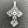 Dije Religioso 05.392.0038 Plata Rodinada, Diseño de Crucifijo, Pulido, Tono Plateado