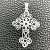 Dije Religioso 05.392.0038 Plata Rodinada, Diseño de Crucifijo, Pulido, Tono Plateado