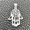 Dije Elegante 05.392.0045 Plata Rodinada, Diseño de Judaica y Mano de Dios, Pulido, Tono Plateado