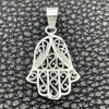 Dije Elegante 05.392.0046 Plata Rodinada, Diseño de Judaica y Mano de Dios, Pulido, Tono Plateado