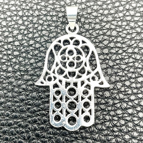 Dije Religioso 05.392.0047 Plata Rodinada, Diseño de Mano de Dios, Pulido, Tono Plateado