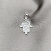 Dije Religioso 05.392.0048 Plata Rodinada, Diseño de Judaica y Mano de Dios, Pulido, Tono Plateado