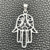 Dije Religioso 05.392.0049 Plata Rodinada, Diseño de Judaica y Mano de Dios, Pulido, Tono Plateado